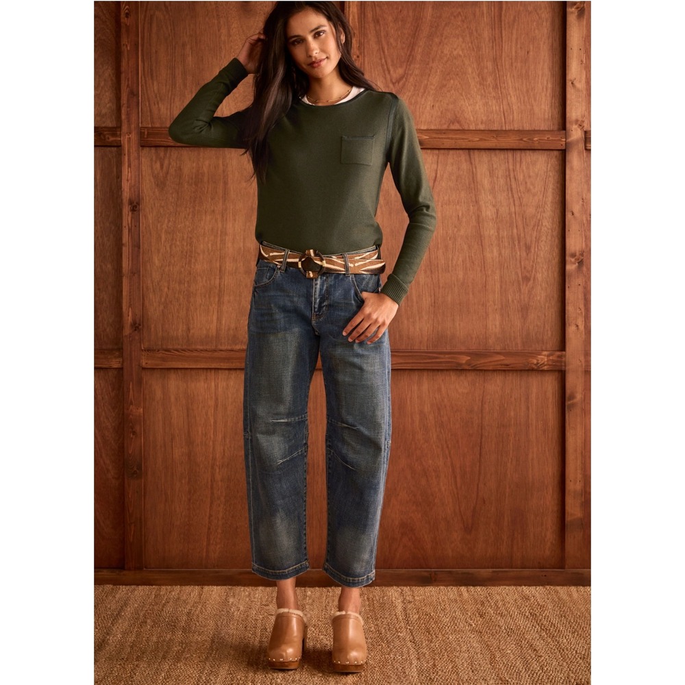 Cabi Cooper Baby Barrel Jeans Oil Stained Wash Women 4 Vintage Retro Grunge